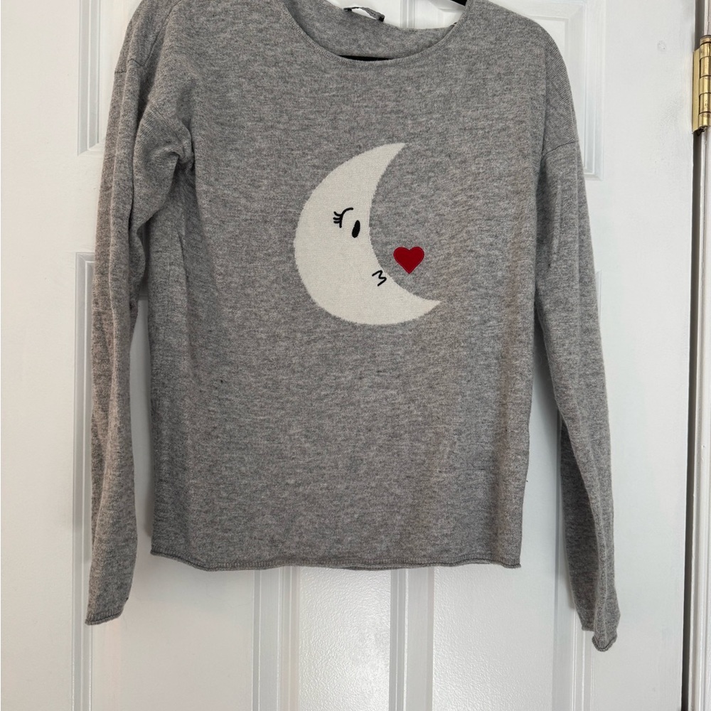 Kookai Gray Women’s Sweater with Moon and Heart